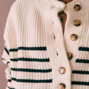 Sezane Lucas sweater in navy/ecry stripes Size XS